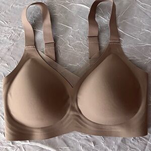 Seamless Tan Bra wide straps comfortable nude size small